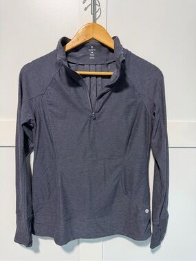 Apana Women's Navy Heather Half-Zip Turtleneck Pullover